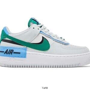 Nike Air Force 1 with Blue and Green Details